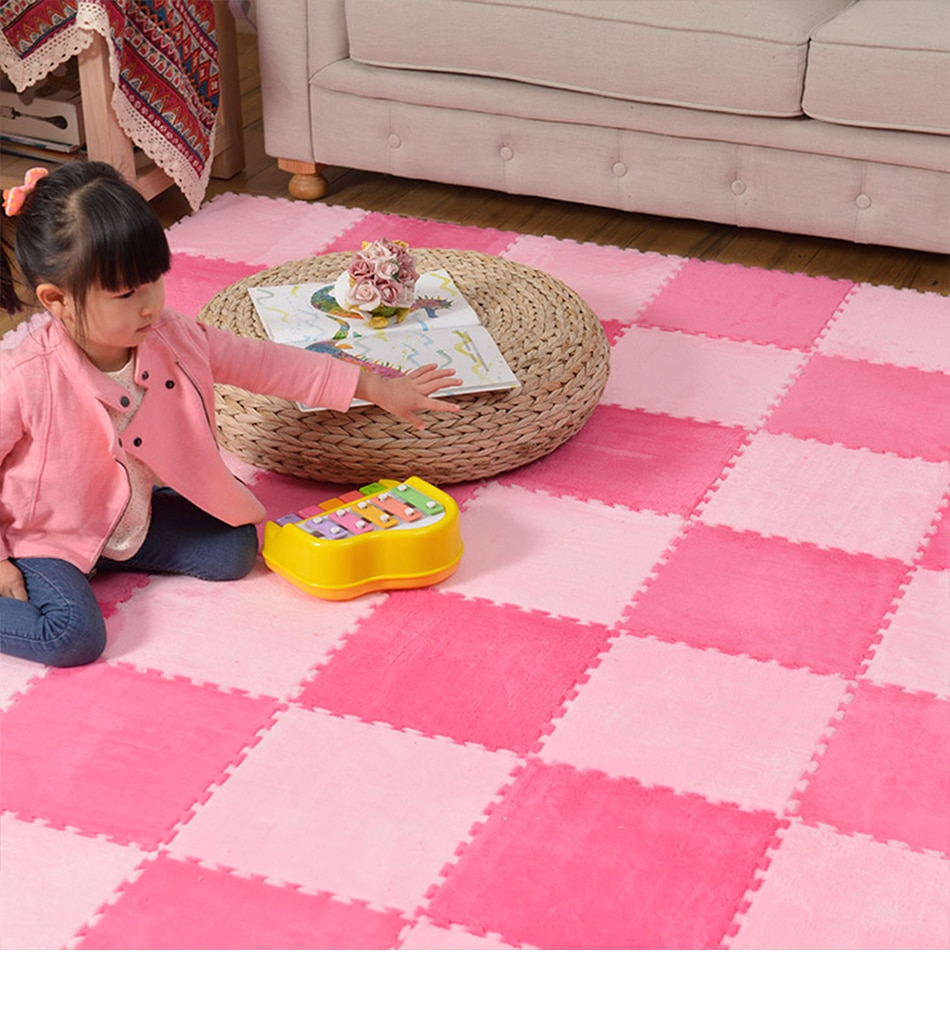 10 Pcs Soft Plush Children's Mat Baby Play Mat Baby Toys Eva Foam Puzzle Carpet In Children's Room Keep Warm Playmat 30*30*0.8CM